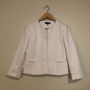 Textured Bright White Ann Taylor Blazer